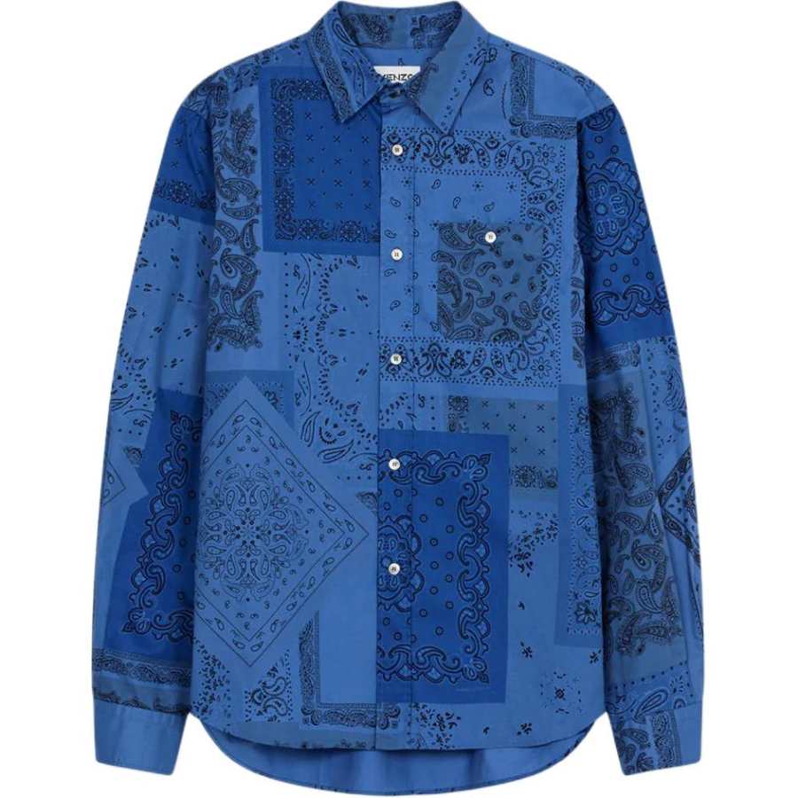 KENZO KENZO Shirts Men's Blue Lapel Moderate Other