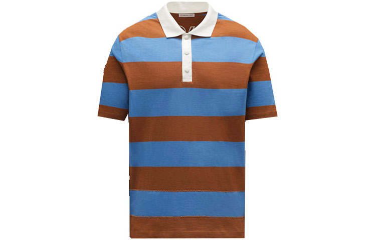 Moncler SS22 Polo Shirts Men's Blue Polo Collar Moderate Straight Fit