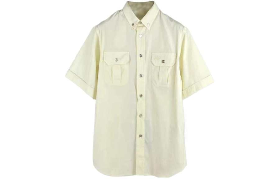 PRADA PRADA Shirts Men's Yellow Lapel Moderate Other