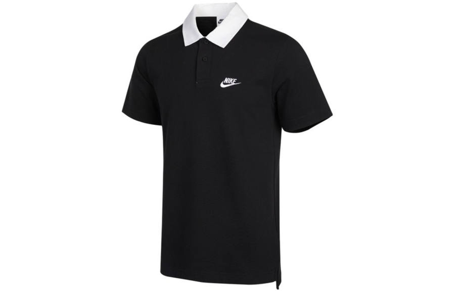 Nike Nike Polo Shirts Men's Black Polo Collar Moderate Straight Fit