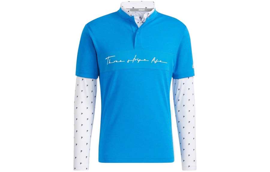 Adidas Adidas Polo Shirts Men's Blue Polo Collar Moderate Straight Fit