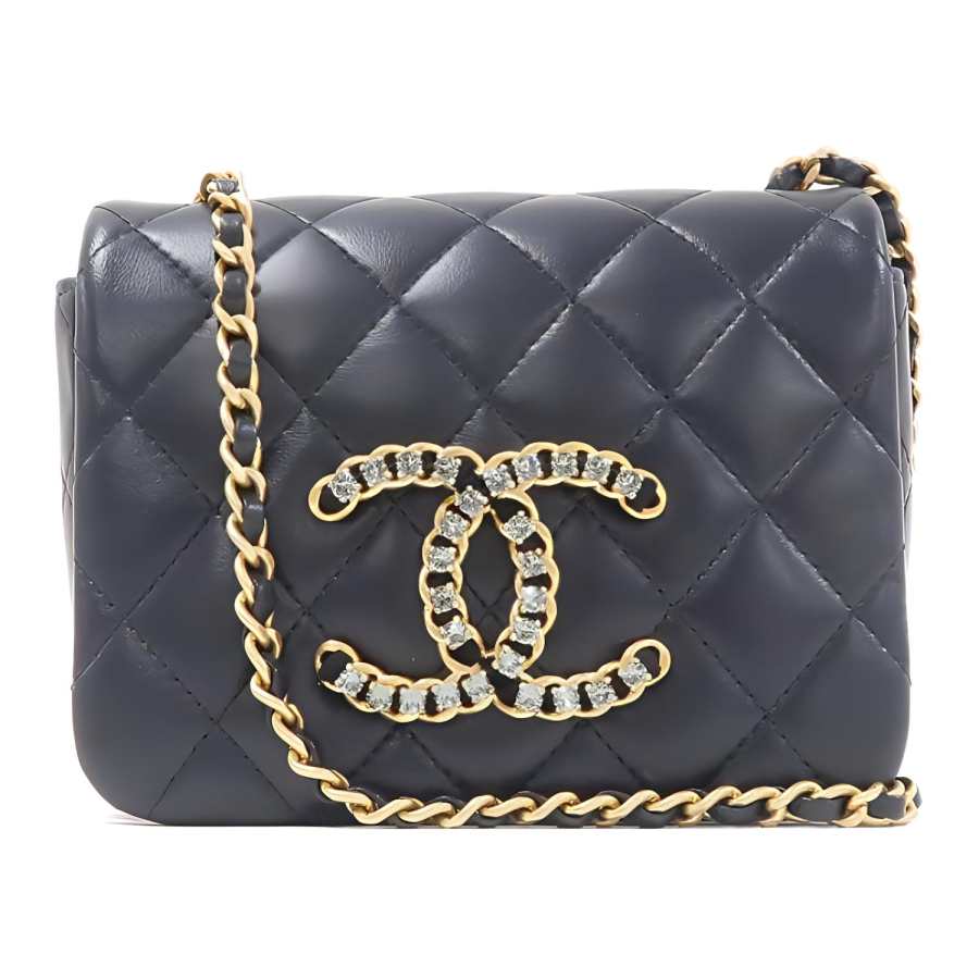 CHANEL Lambskin Flap Bag, Shoulder Bag, Crossbody Bag Women's Black