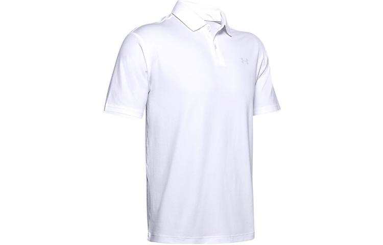 Under Armour Polo Shirts Men's White Polo Collar Moderate Straight Fit