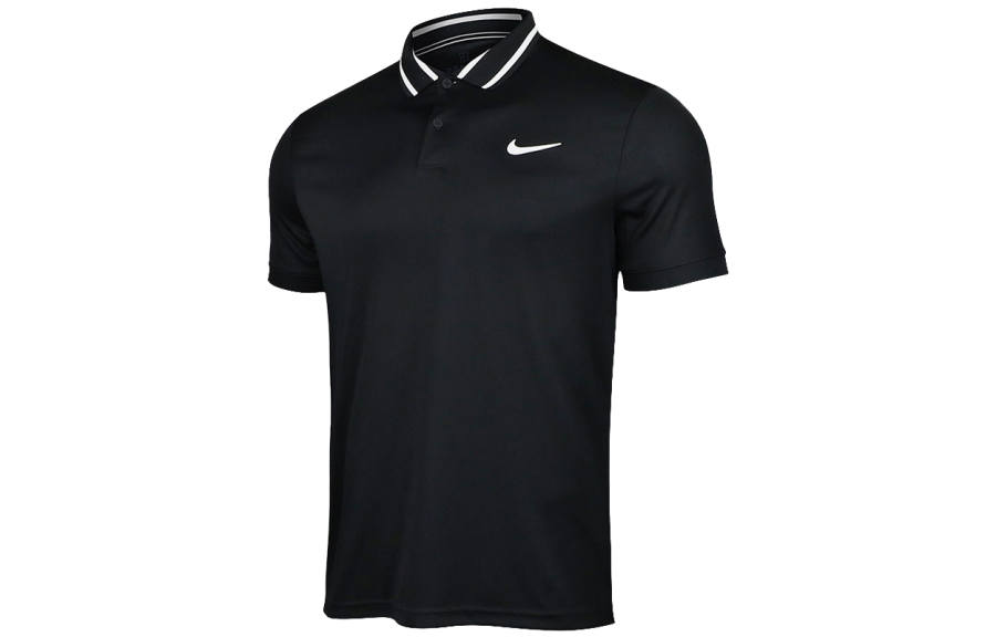 Nike Nike Polo Shirts Men's Black Polo Collar Moderate Straight Fit