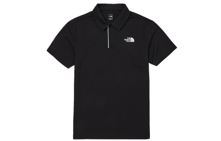 THE NORTH FACE Polo Shirts Men's Black Polo Collar Moderate Straight Fit