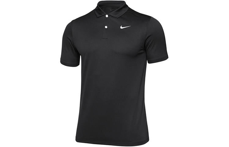Nike Nike Polo Shirts Men's Black Polo Collar Moderate Straight Fit