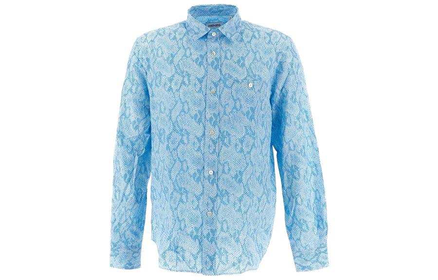 KENZO Shirts Men's Blue Moderate Other