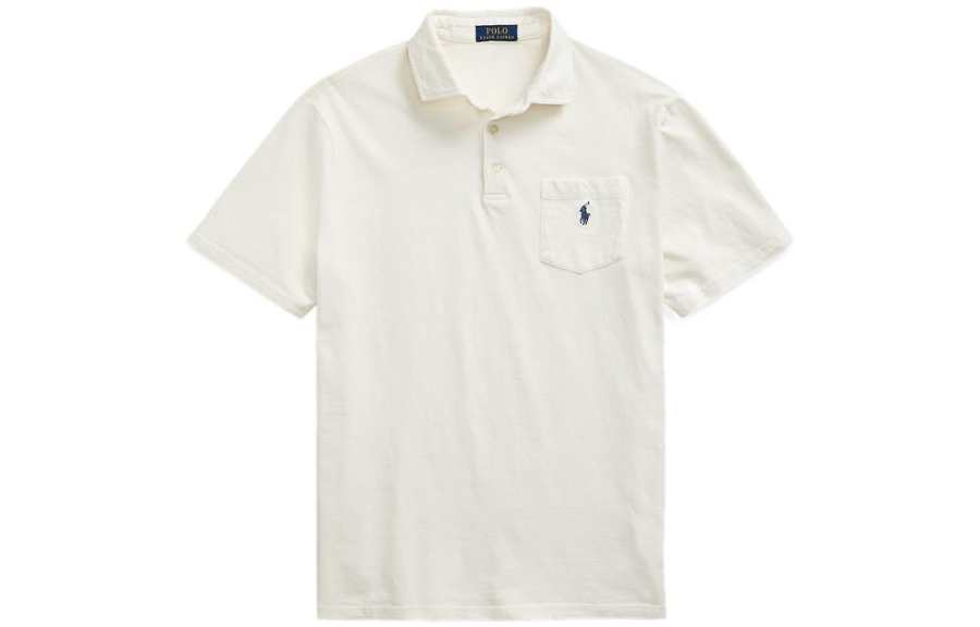 Polo Ralph Lauren Polo Shirts Men's White Polo Collar Moderate Straight Fit