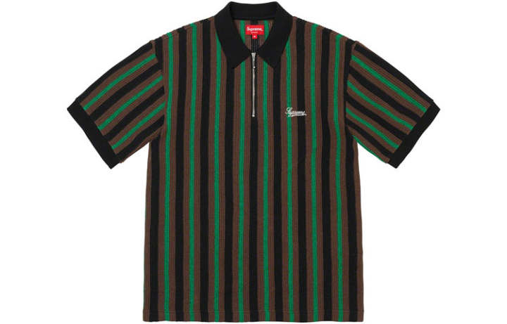 Supreme Supreme Open Knit Stripe Zip Polo