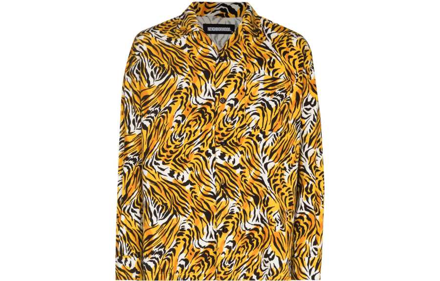 NEIGHBORHOOD Shirts Men's Yellow Cuban Collar Moderate Shirt