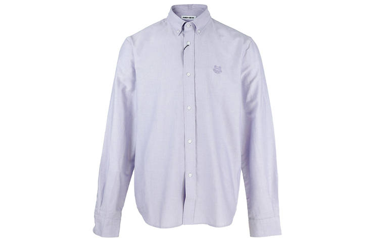 KENZO Shirts Men's Purple Lapel Moderate