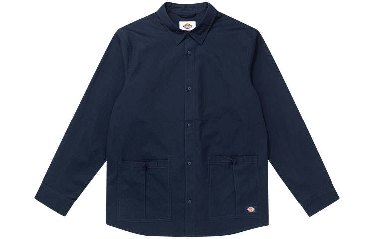 Dickies Shirts Unisex Dark Marine Blue Lapel Moderate Shirt