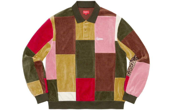Supreme Supreme Patchwork Velour L/S Polo