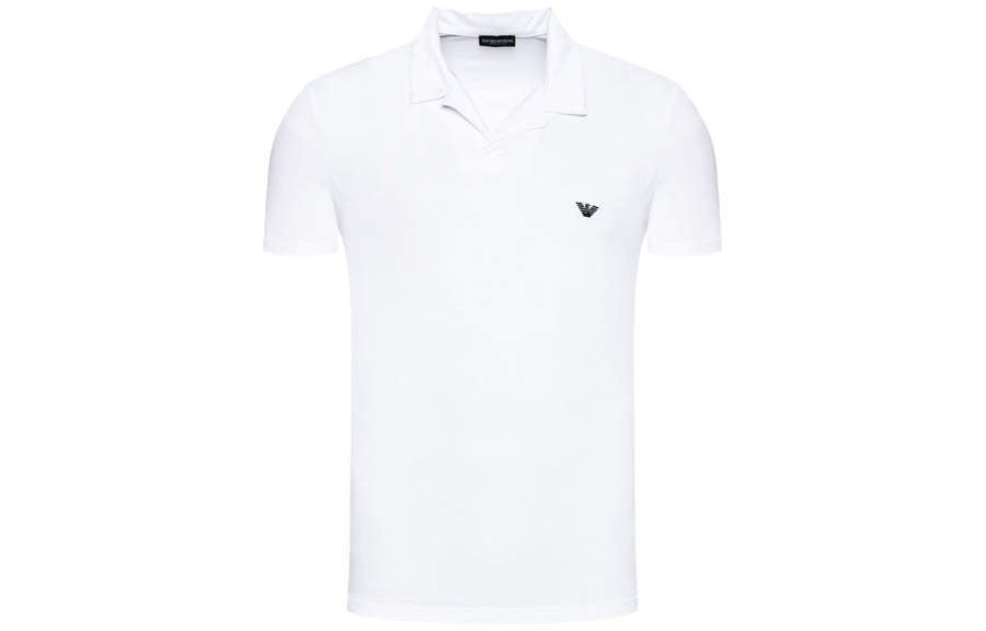 EMPORIO ARMANI Polo Shirts Men's White Crew Neck Moderate Straight Fit