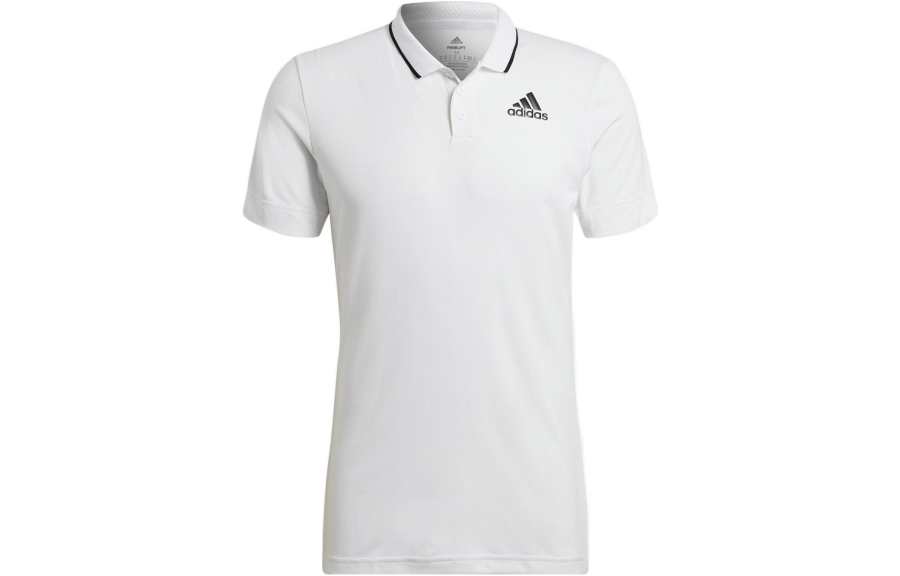 Adidas Adidas Polo Shirts Men's White Crew Neck Moderate Straight Fit
