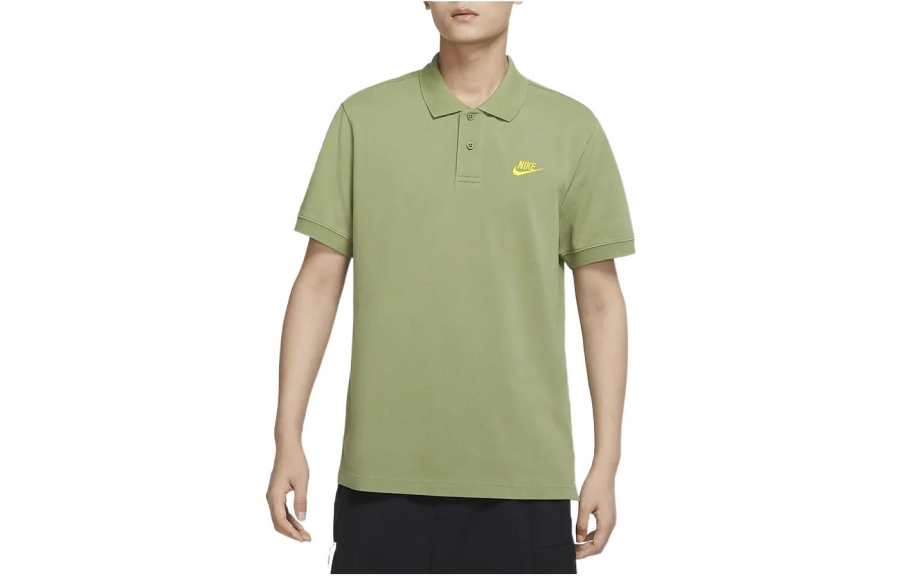 Nike Nike Polo Shirts Men's Green Polo Collar Moderate Straight Fit