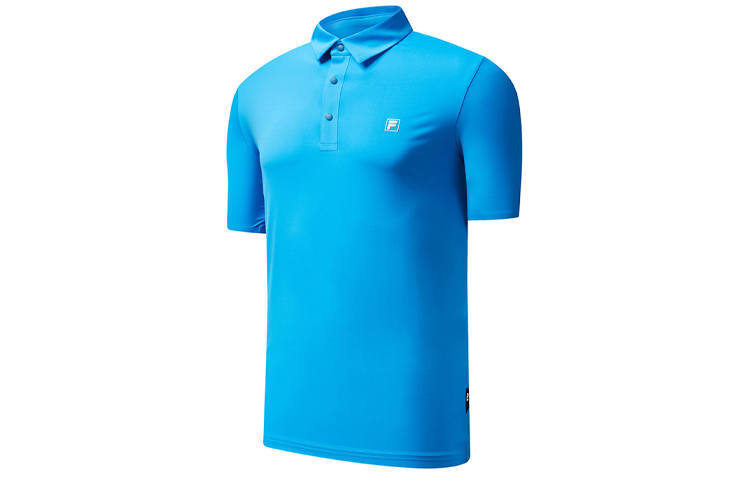 FILA Polo Shirts Men's Permanent Blue Polo Collar Moderate Straight Fit