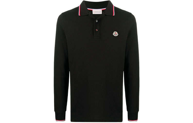 Moncler Moncler Logo Patch Long-Sleeved Polo Shirt