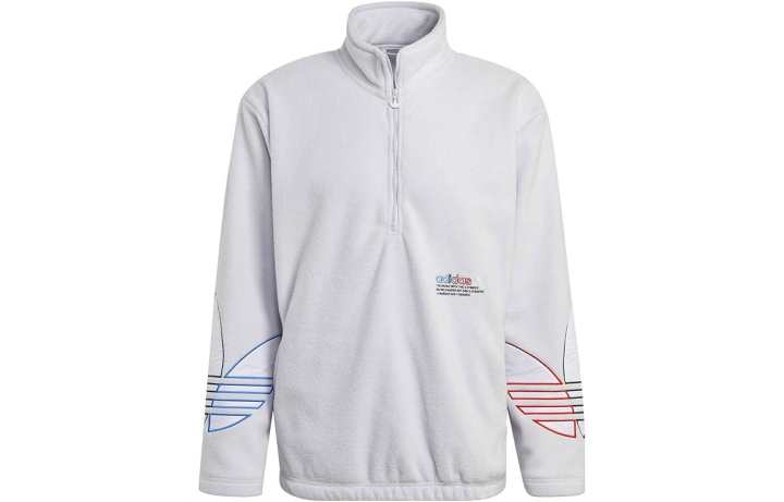 Adidas Adidas Sweatshirts Men's Light Gray Stand Collar Moderate Regular