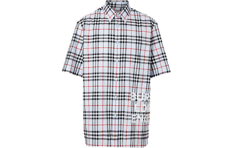 Burberry Shirts Men's Haze Blue Lapel Moderate Other