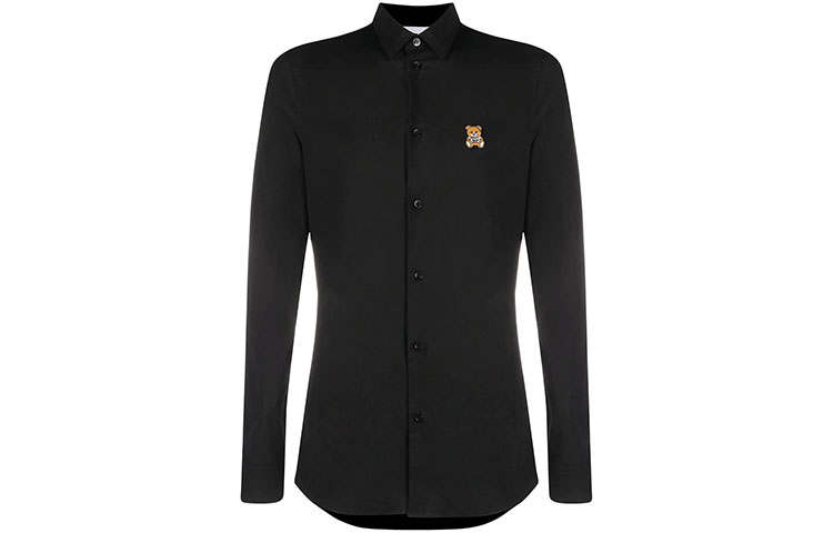MOSCHINO Shirts Men's Black Square Collar Moderate Other
