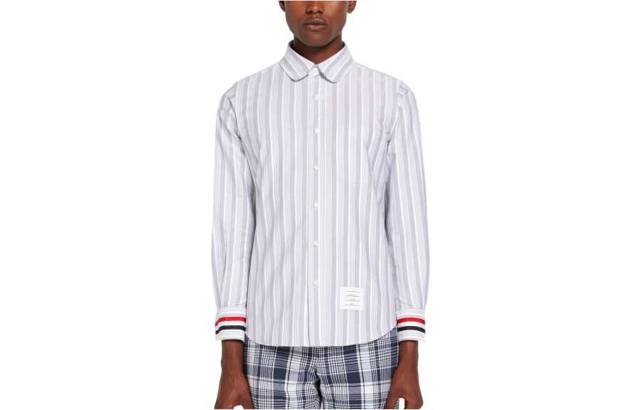 THOM BROWNE THOM BROWNE Shirts Men's Navy Lapel Moderate Shirt