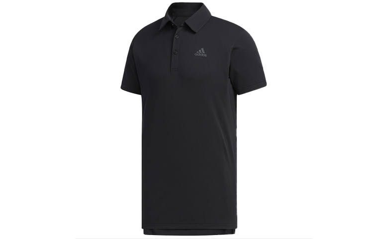 Adidas Adidas Polo Shirts Men's Black Polo Collar Moderate Straight Fit