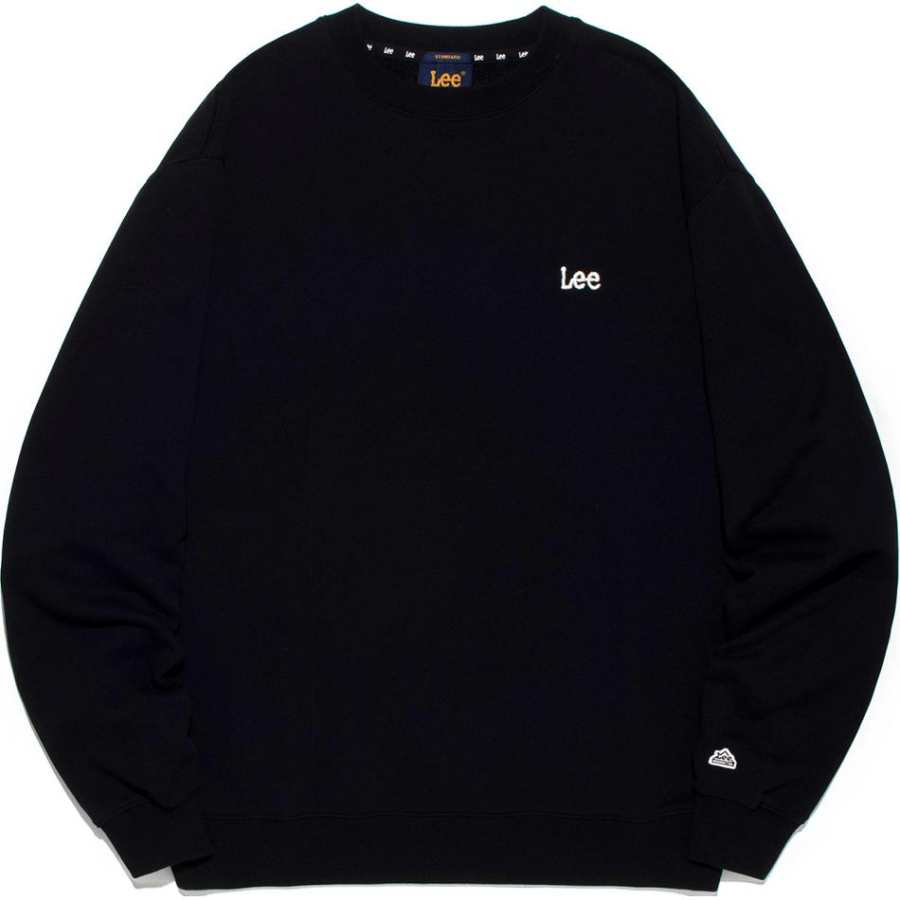 Lee Lee Sweatshirts Men's Black Crew Neck Moderate Other