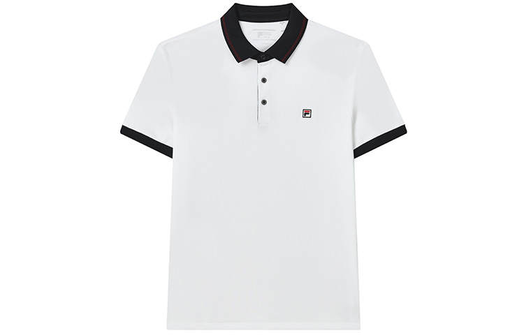 FILA Polo Shirts Men's Standard White Polo Collar Moderate Straight Fit