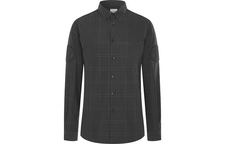 Burberry Shirts Men's Black Lapel Moderate Other