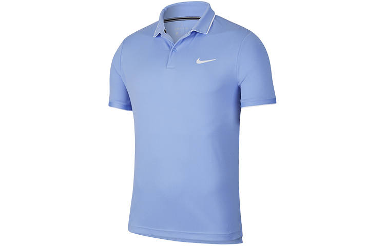 Nike Nike Polo Shirts Men's Blue Polo Collar Moderate Straight Fit
