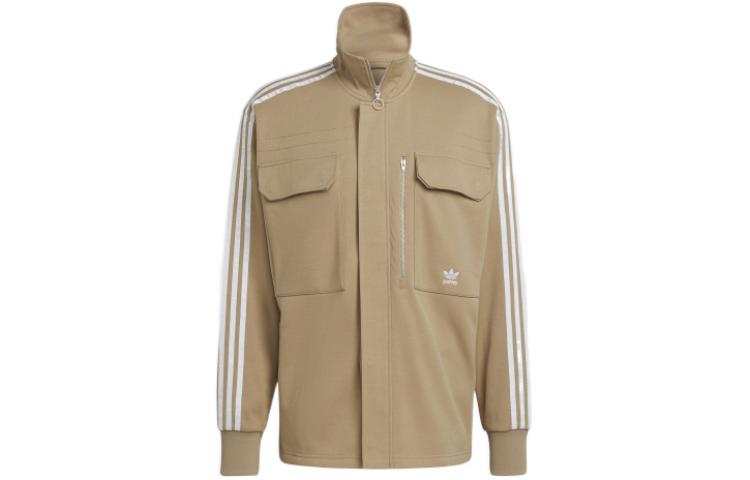 Adidas Originals Shirts Men's Khaki Stand Collar Moderate Other