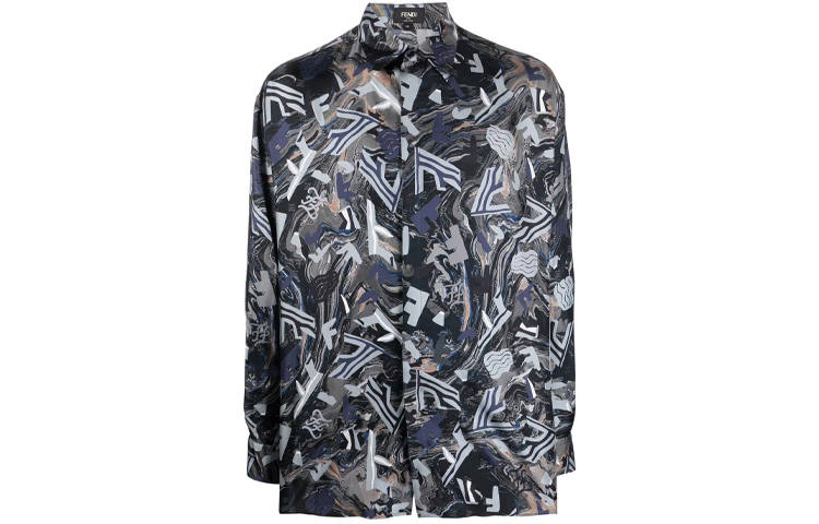 FENDI Silk Fragment Shirt