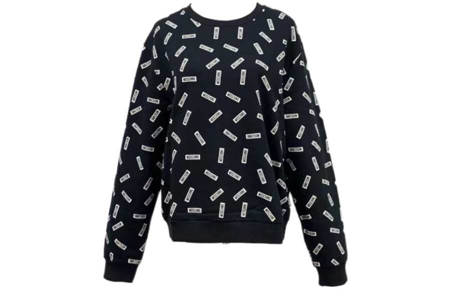 MOSCHINO Sweatshirts Unisex Black Crew Neck Moderate Regular