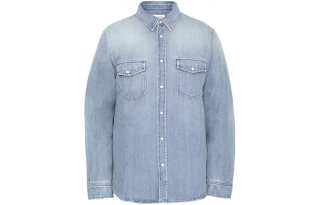 SAINT LAURENT Buttoned Long Sleeved Denim Shirt