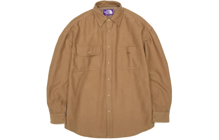 THE NORTH FACE PURPLE LABEL Shirts Men's Khaki Pointed Collar Moderate Straight Fit