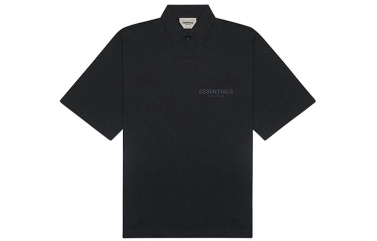 Fear Of God Essentials Short Sleeve Boxy Polo Weathered Black