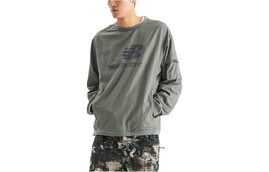 New Balance New Balance Sweatshirts Men's Gray Crew Neck Moderate Regular