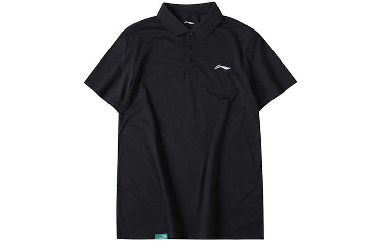 Li-Ning Li Ning Solid Color Polo Shirt Summer Men's Black