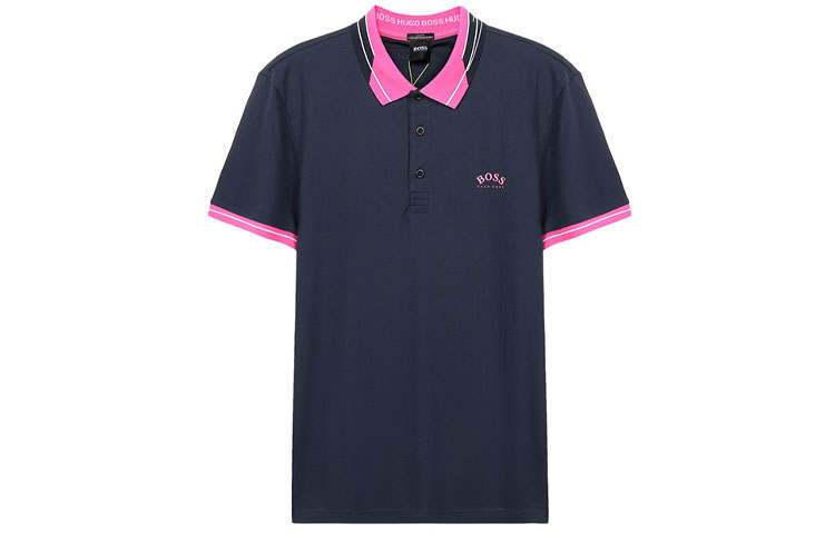 HUGO BOSS Short Sleeved Polo Shirt Men's Marine Blue
