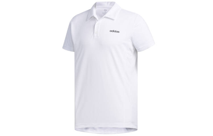 Adidas Adidas Polo Shirts Men's White Crew Neck Moderate Straight Fit