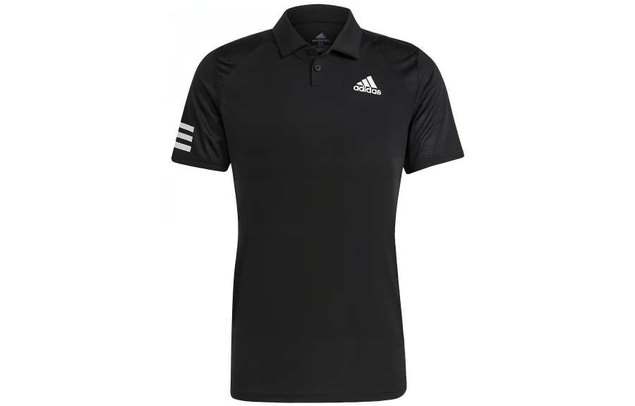 Adidas Adidas Polo Shirts Men's Black Polo Collar Moderate Straight Fit
