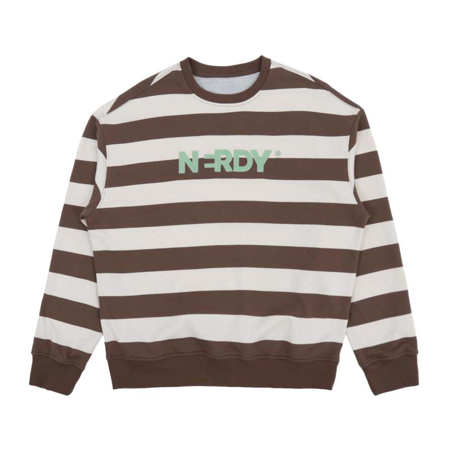 Nerdy Nerdy Sweatshirts Unisex Brown Crew Neck Moderate Regular