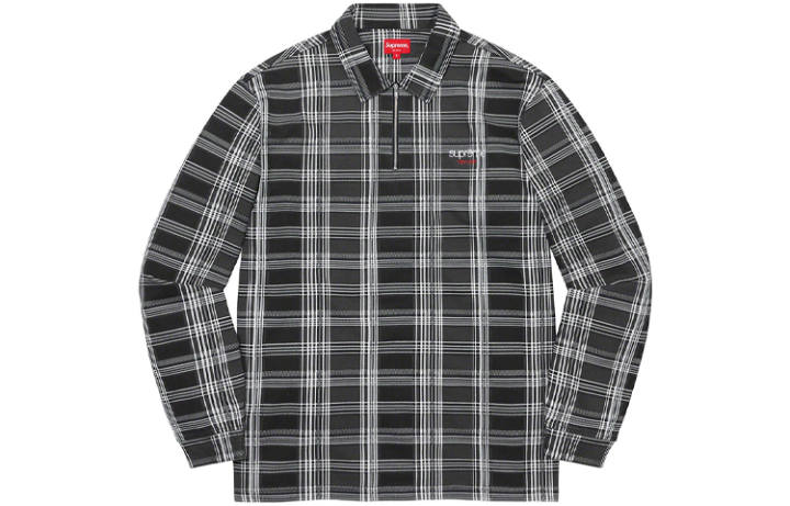 Supreme Supreme Plaid Zip Up L/S Polo