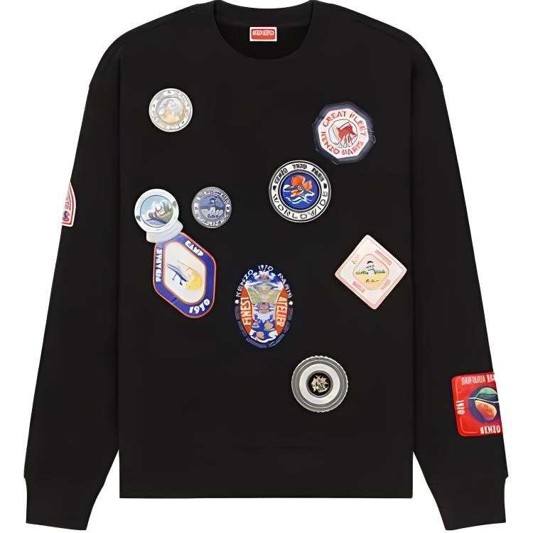 KENZO KENZO Logo-patches Drop-shoulder Sweatshirt