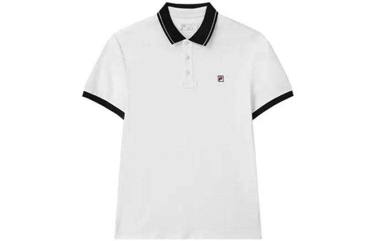 FILA Polo Shirts Men's Standard White Polo Collar Moderate Straight Fit