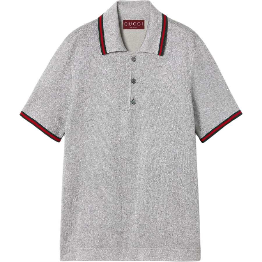 GUCCI Stripe Detailed Short Sleeve Polo Shirt