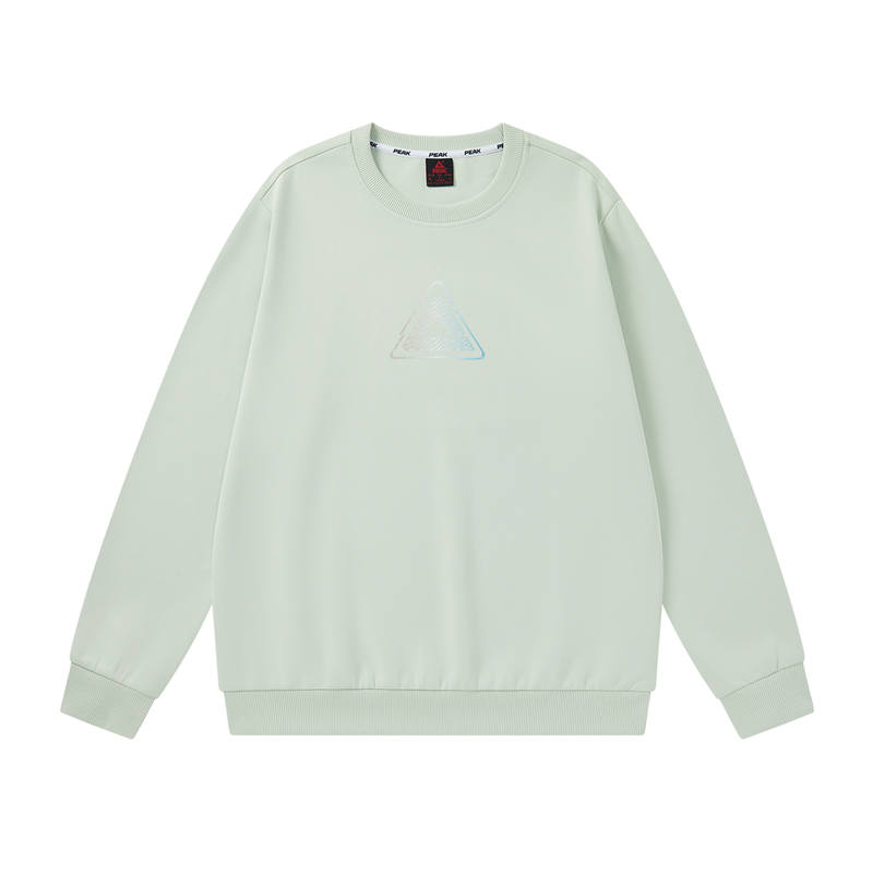 PEAK Sweatshirts Unisex Pea Green Crew Neck Moderate Regular