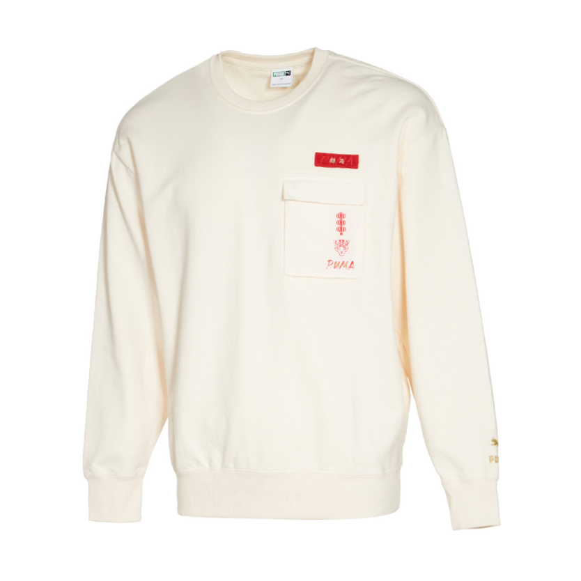PUMA PUMA Sweatshirts Unisex Ecru Crew Neck Moderate Regular