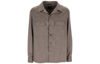 Ermenegildo Zegna Shirts Men's Brown Lapel Moderate
